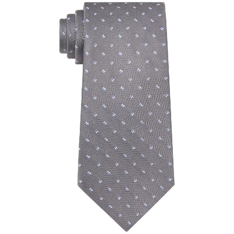 business casual silk ties-Michael Kors Men's Classic Pip Neat Tie Gray Size Regular