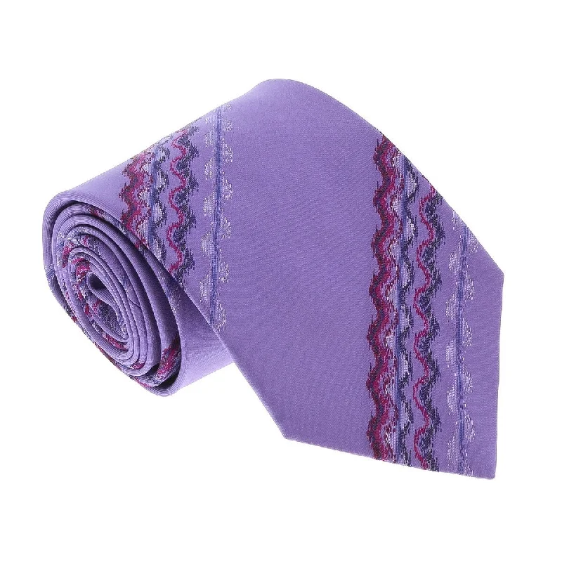 casual silk bow ties-Missoni U3829 Violet Sharkskin 100% Silk Ties for Mens