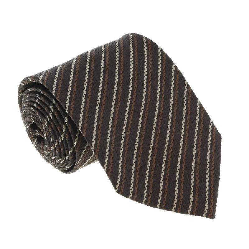 unique wedding tie designs for men-Missoni U4544 Brown/Tan Pencil 100% Silk Tie for mens