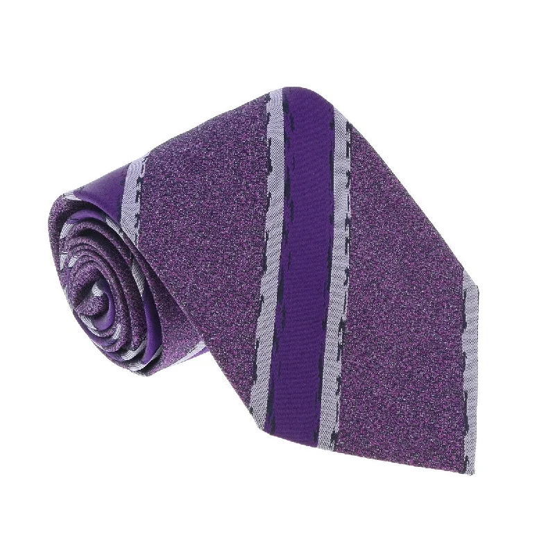 silk necktie bundles for men-Missoni U4803 Purple Repp 100% Silk Tie for mens