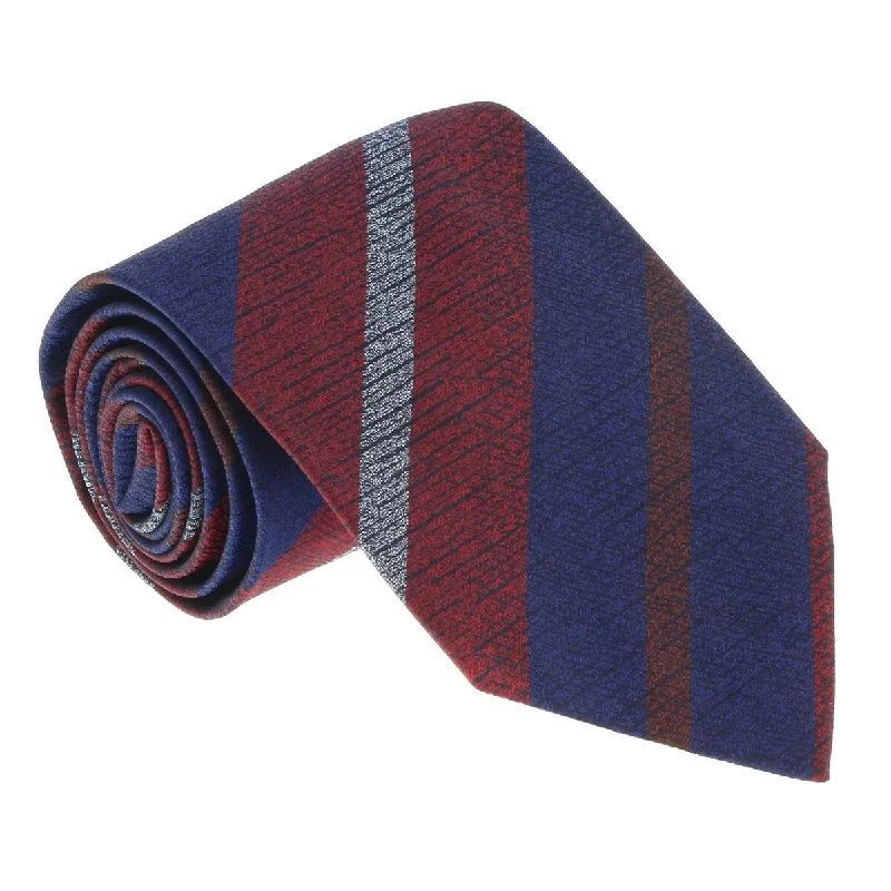 designer silk ties for formal occasions-Missoni U5068 Red/Blue Awning 100% Silk Tie for mens