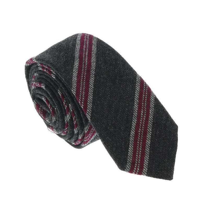 men's necktie bundles-Missoni U5144 Gray/Fuschia Awning 100% Silk Tie for mens