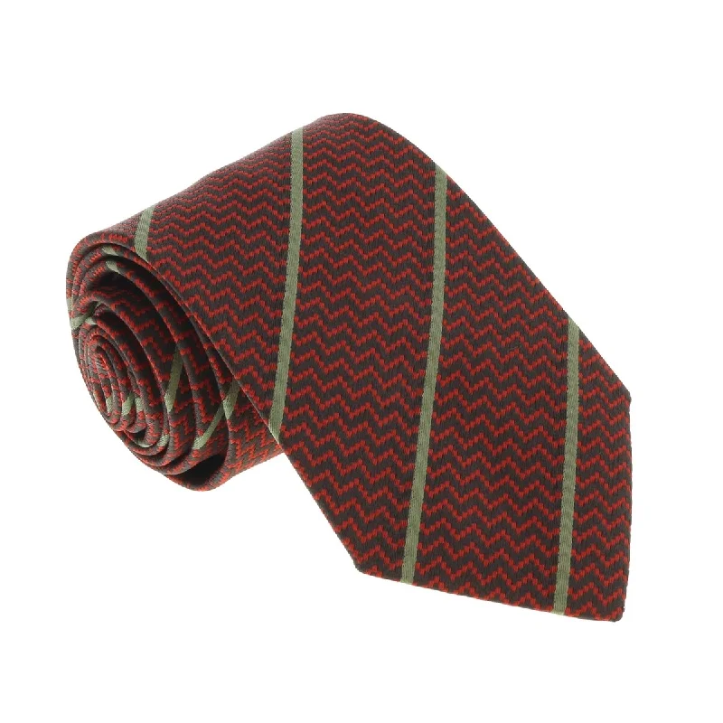 best necktie for weddings-Missoni U5469 Red/Gold Sharkskin 100% Silk Tie for mens