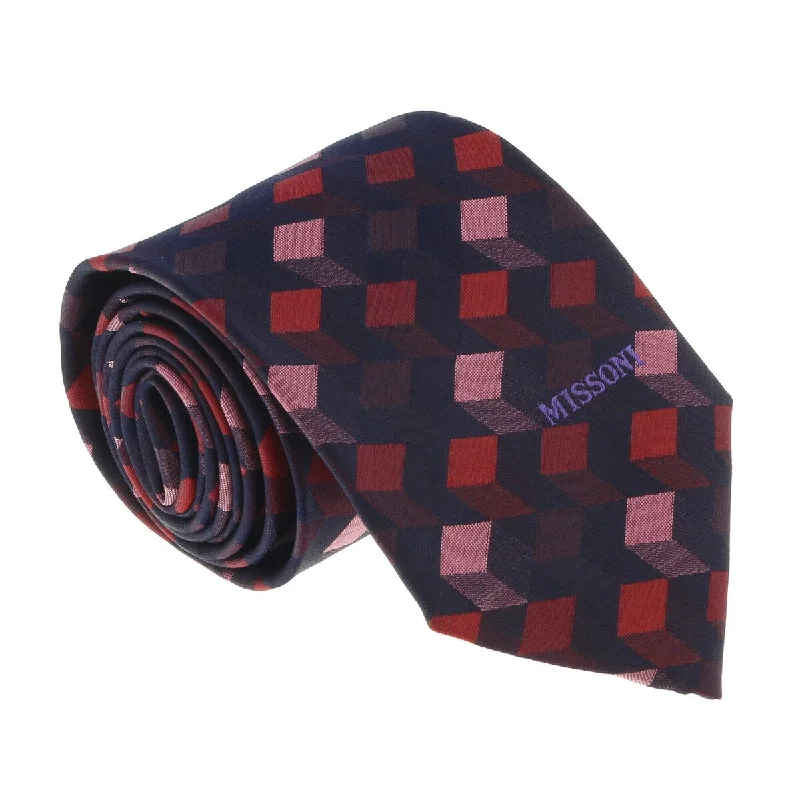 stylish necktie bundles-Missoni U5562 Red/Pink Abstract 100% Silk Tie for mens