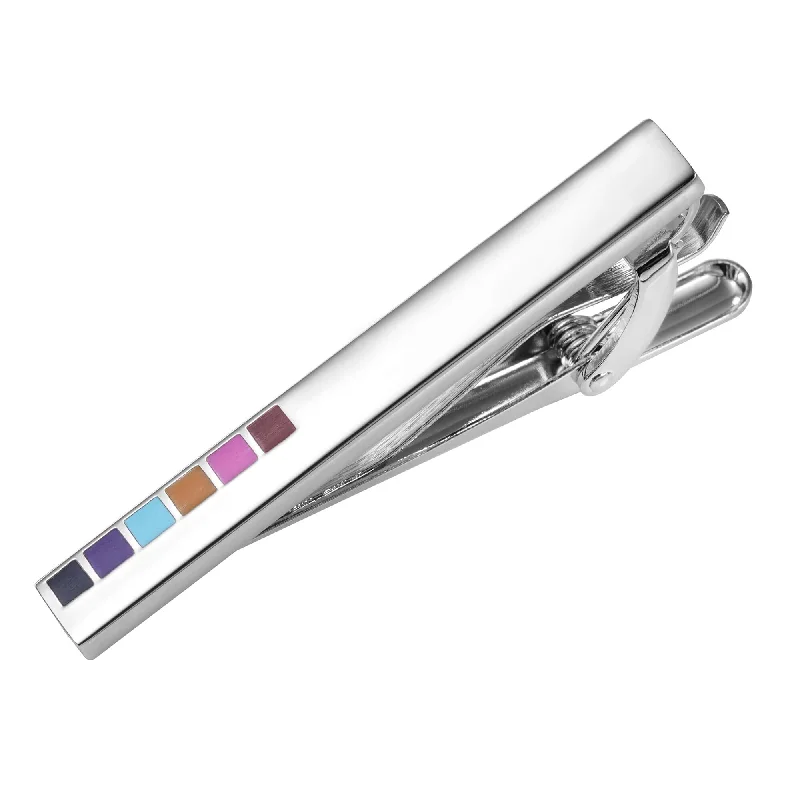 office style neckties-Multicolour Enamel Tie Clip & Cufflink Set