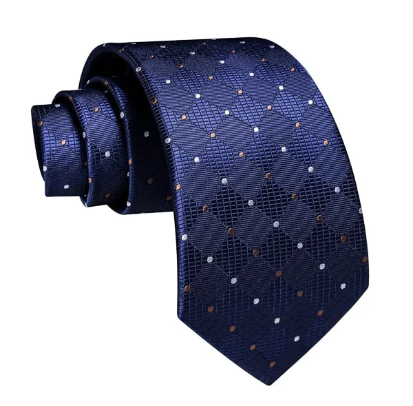 necktie styles for business professionals-Classy Men Blue Designer Polka Dot Silk Tie