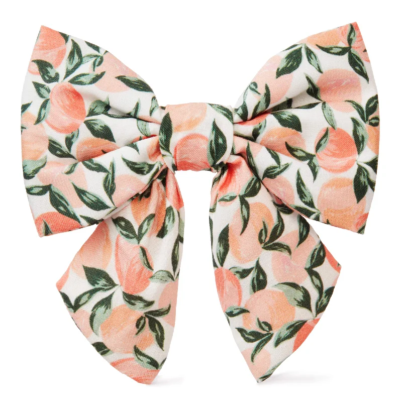 casual wedding bow ties-Peaches and Cream Lady Dog Bow