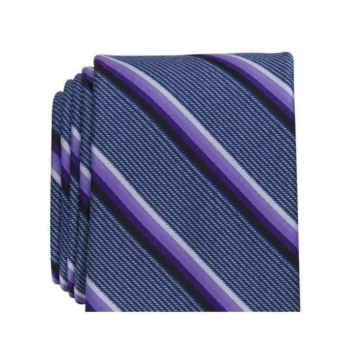 silk tie bundles for men-Perry Ellis Men's Abbott Stripe Tie Purple Size Regular