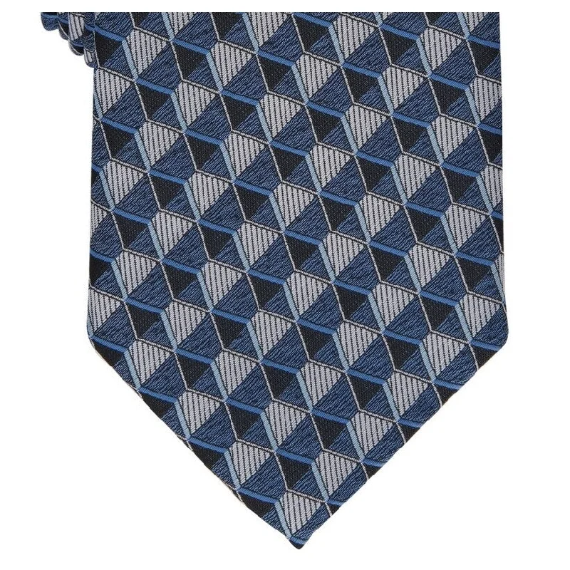 best formal necktie designs-Perry Ellis Men's Dunstan Geometric Print Tie Blue Regular