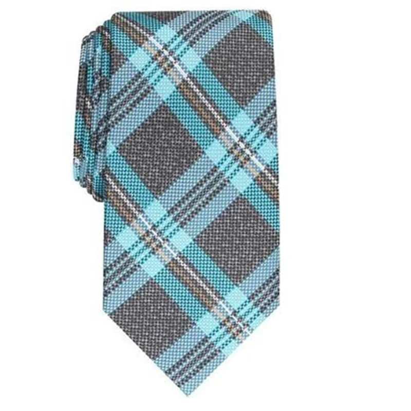 necktie designs for business events-Perry Ellis Men's Duxbury Plaid Tie Blue Size Regular - One Size