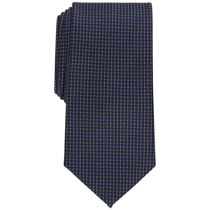 summer necktie styles for men-Perry Ellis Men's Gaines Mini Print Tie Black Regular