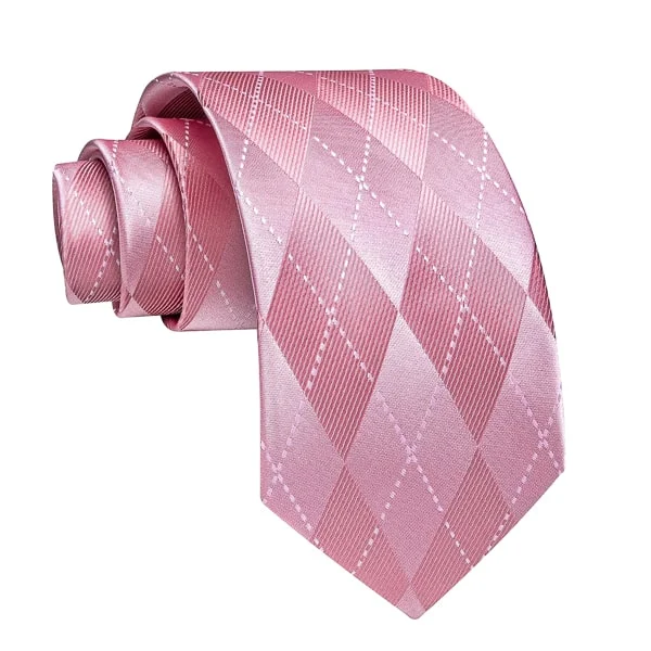 classic striped silk neckties-Classy Men Pink Argyle Silk Necktie