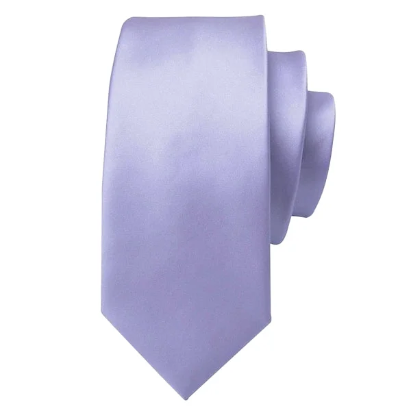 solid color bow ties for weddings-Classy Men Plain Lavender Silk Necktie