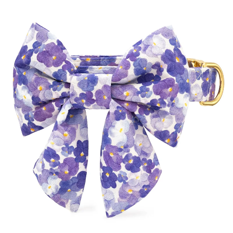 colorful wedding necktie styles-Pressed Pansies Lady Bow Collar