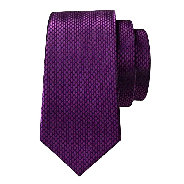 slim-fit neckties for men-Classy Men Purple Hexagon Silk Necktie