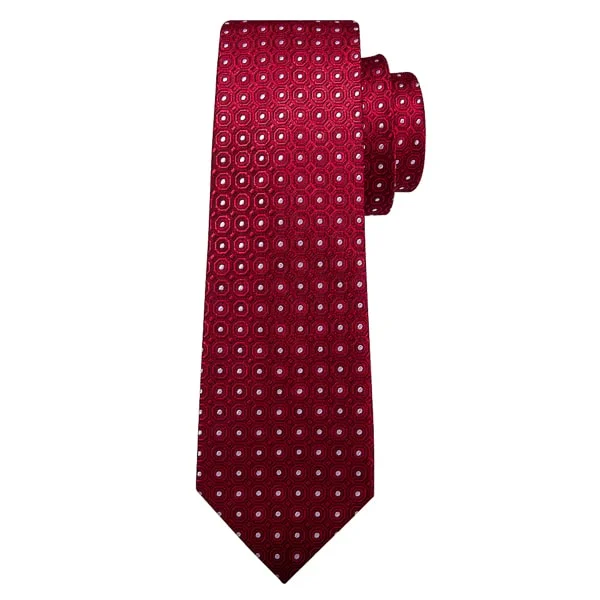 comfortable silk neckties-Classy Men Red Designer Polka Dot Silk Tie