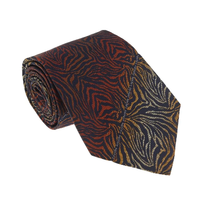 men's necktie sets for casual wear-Roberto Cavalli ESZ021 01500 Gradient Orange Zebra Design Tie for Mens