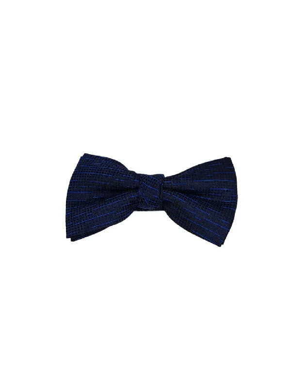 men's necktie collections-Sapphire Geometric Charm Bow Tie