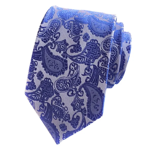 men's necktie bundles-Classy Men Simple Blue Paisley Tie