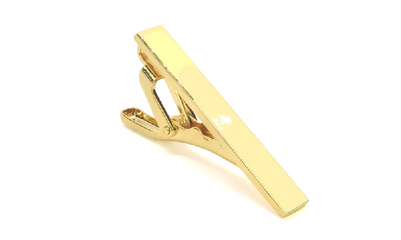 luxurious silk ties for business-Mini Gold Tie Clip