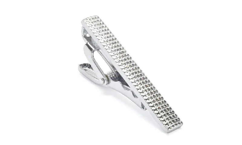 designer necktie brands-Mini Silver Tie Clip Pattern