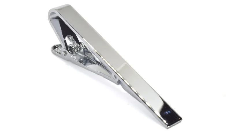 stylish necktie packs for men-Tie Bar Clip - Silver Tie Bar