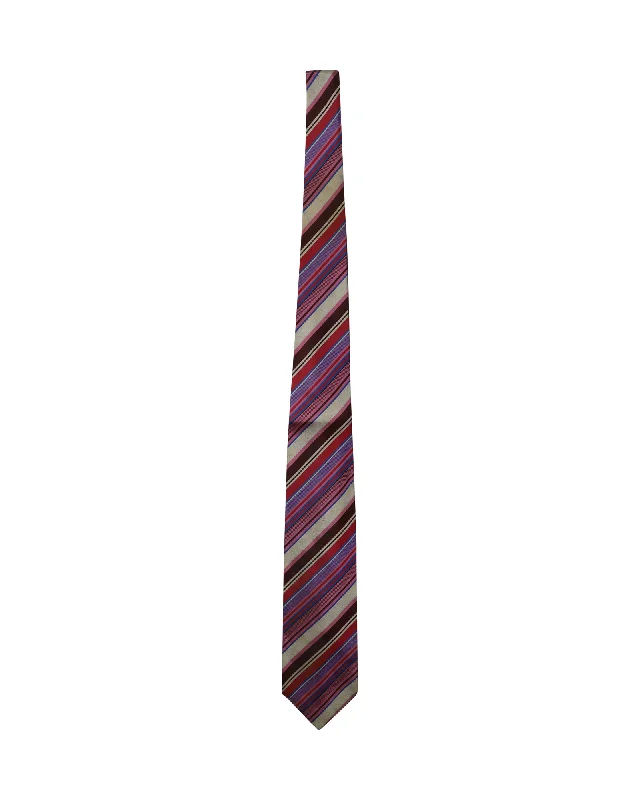 best wedding necktie materials-Versace Striped Tie in Multicolor Silk