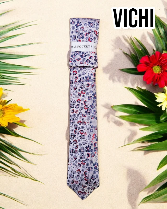 modern silk necktie designs-Vichi F105D Silver Necktie