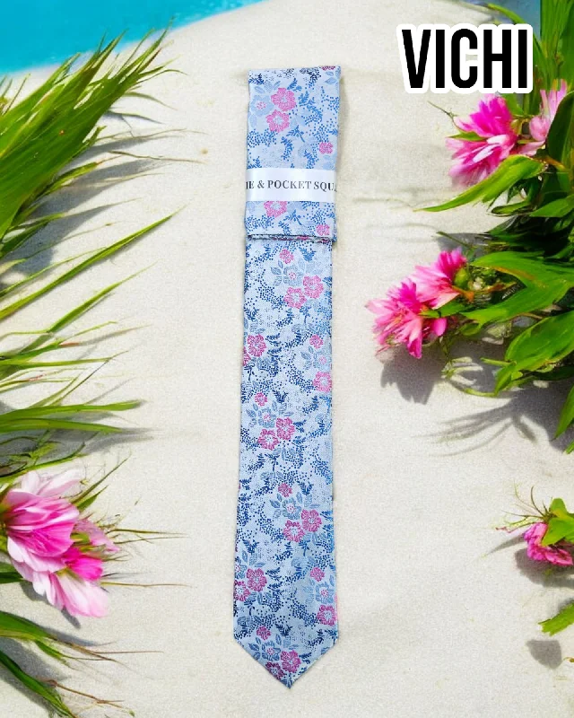 men's necktie bundles-Vichi F87B Pink Necktie