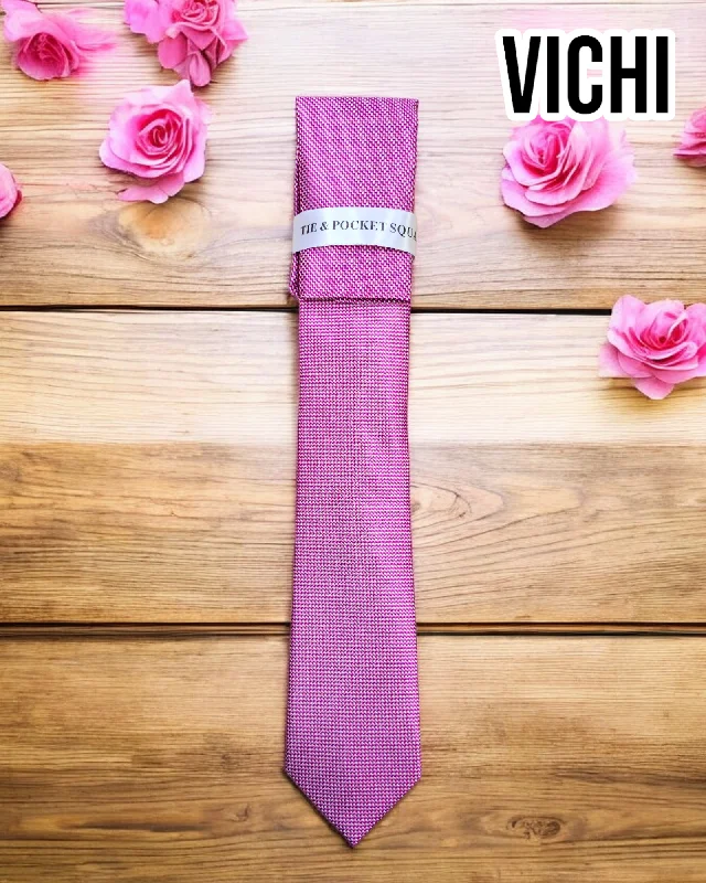 fun color neckties for weddings-Vichi F99B Pink Necktie