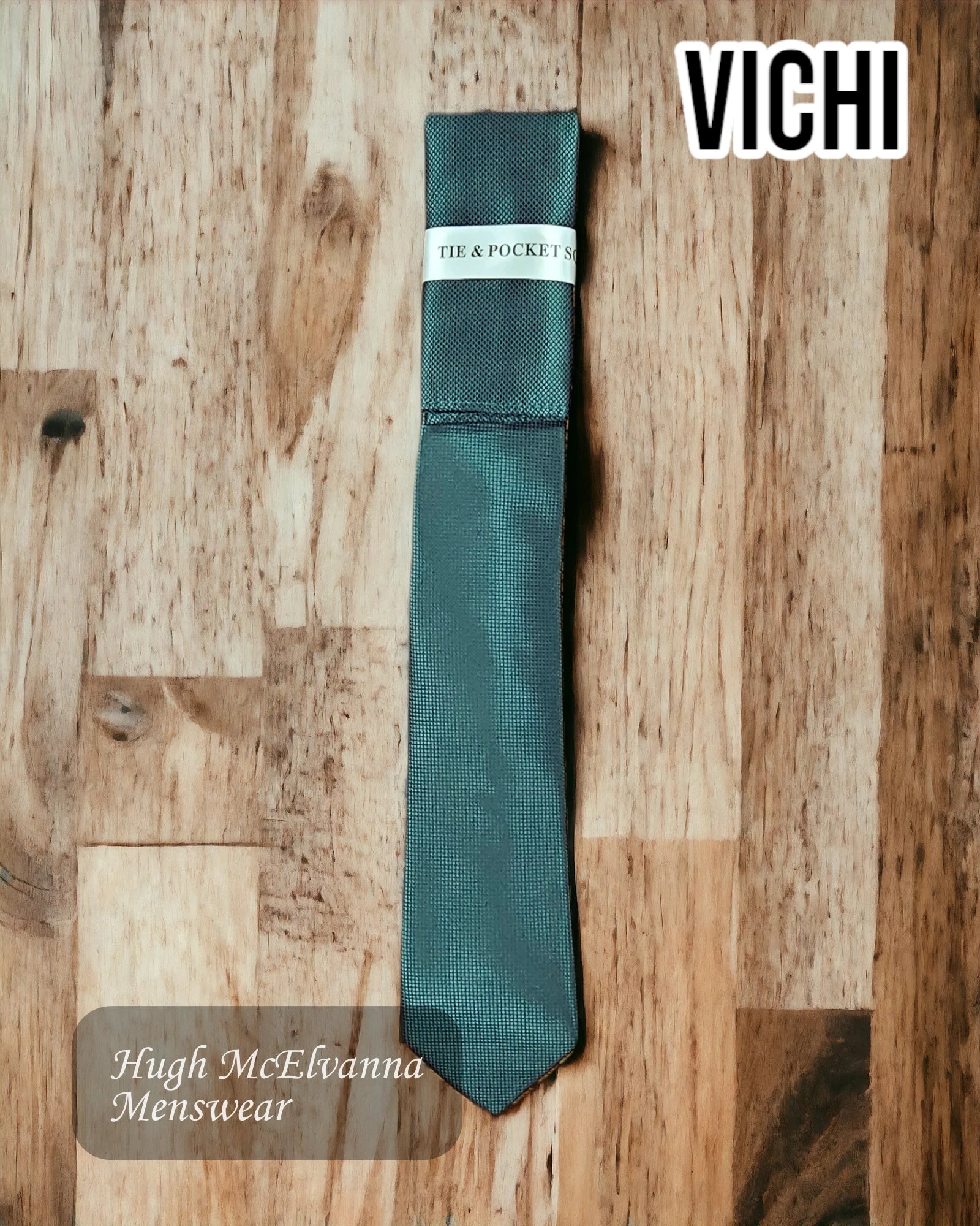 designer necktie brands-Vichi Plain Dark Green Tie - P25