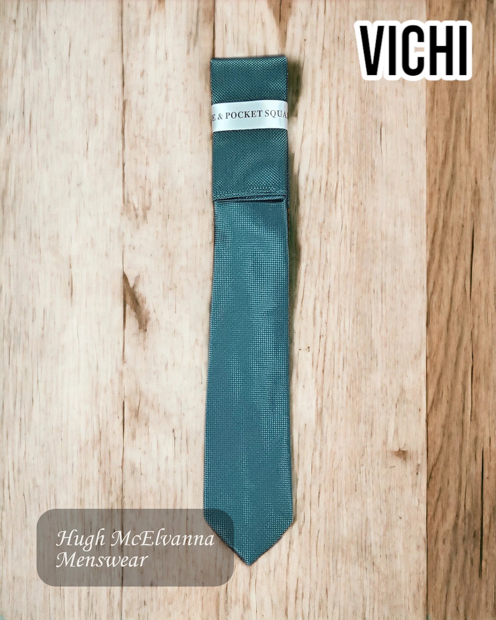 unique men's tie patterns-Vichi Plain Mid Green Tie - P24