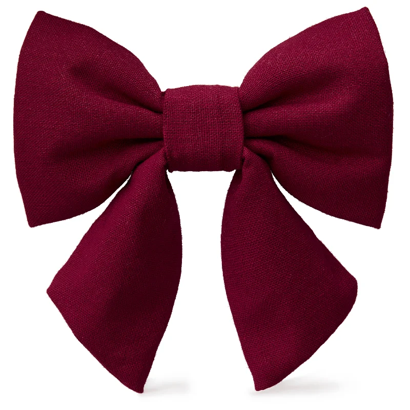 high-quality silk tie combinations-Wine Lady Dog Bow