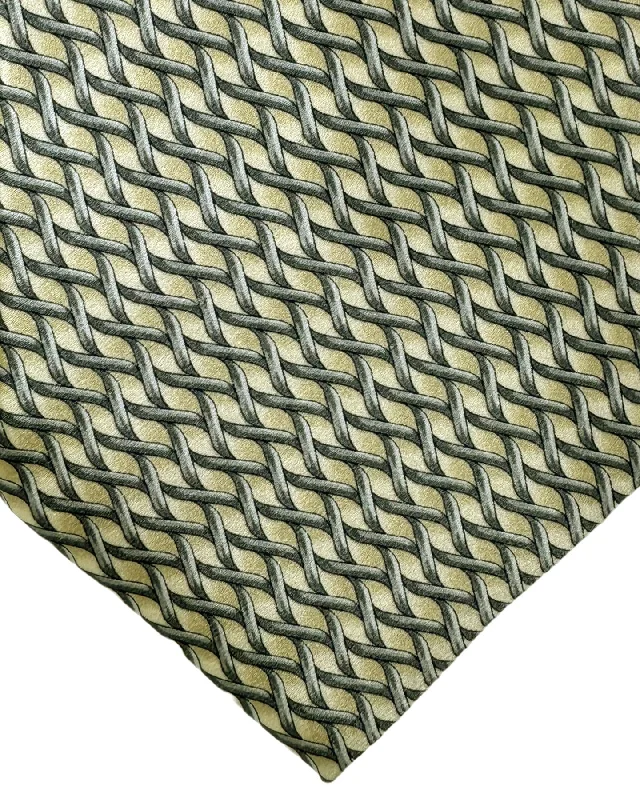 designer silk ties for men-Zilli Silk Tie Ivory Gray Swirl - Wide Necktie