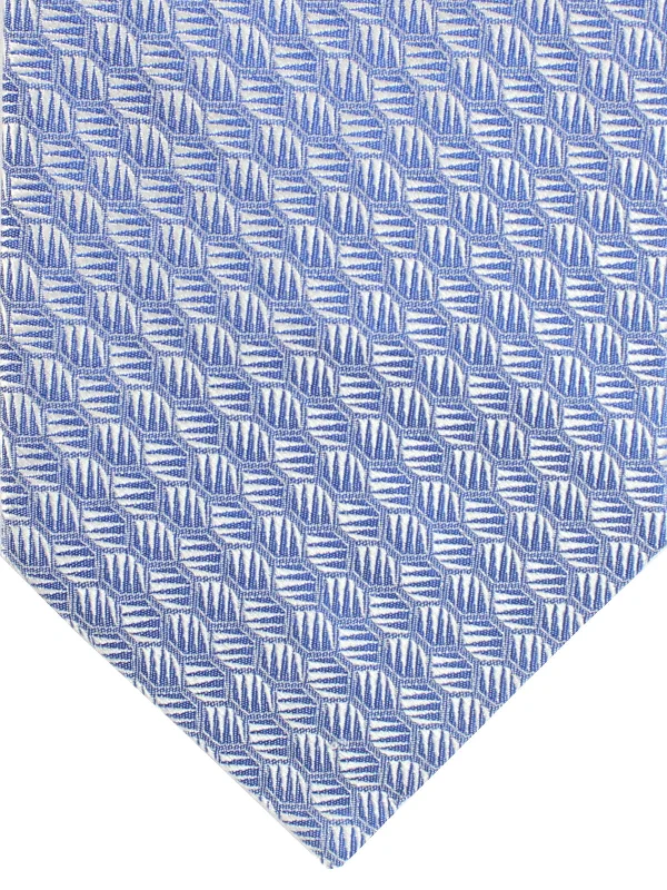 patterned necktie sets-Zilli Tie Blue Silver Geometric - Wide Necktie SALE