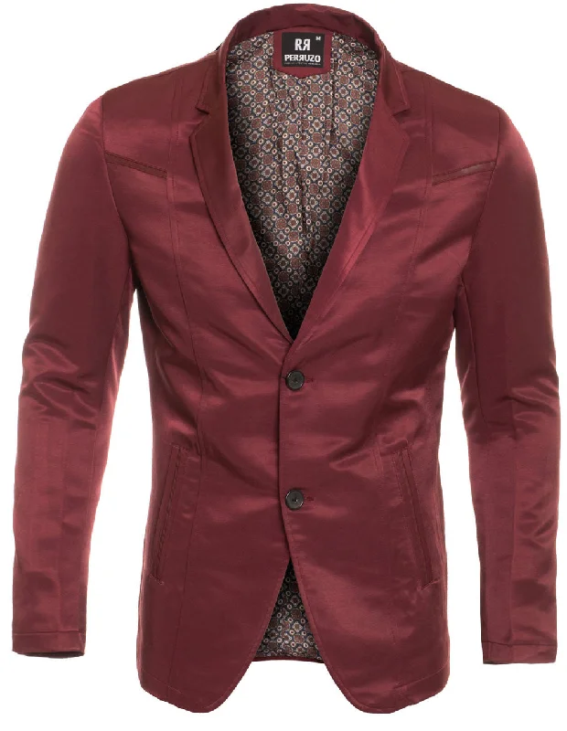 Men's modern business wedding suit -Burgundy Blazer 9005