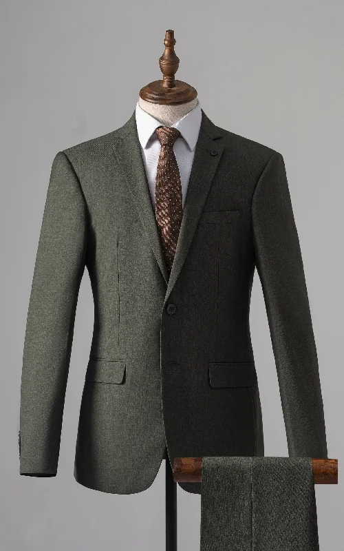 Men's black slim fit suit -2 PIECE SUIT SLIM FIT OLIVE GREEN