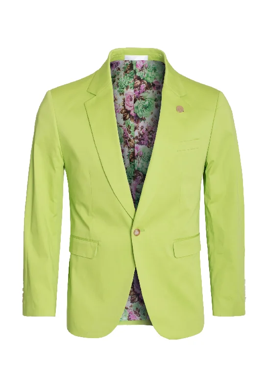 Men's formal occasion tuxedo -Men's  Cotton-Stretch Fashion Blazer Apple green 9010