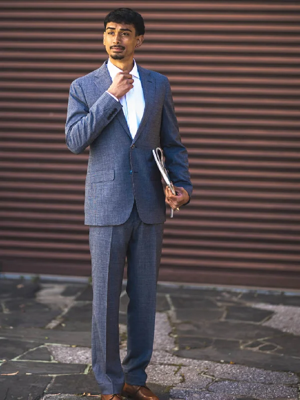 Men's custom blue tuxedo -Blue Plaid Australis Suit