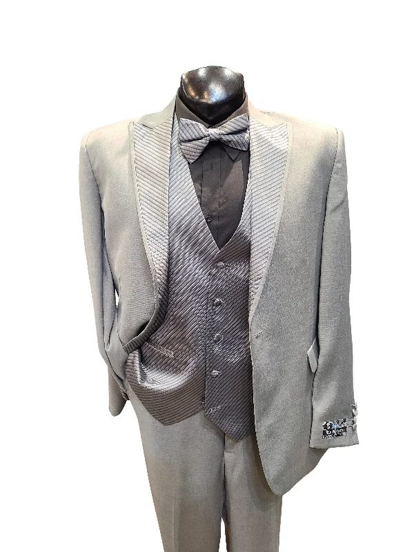 Men's classic grey business suit -Blue Martini One Button Suit