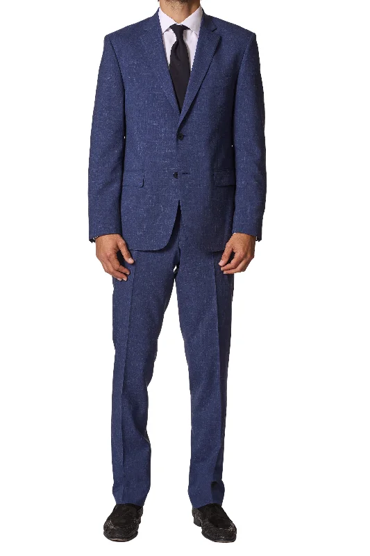 Men's designer wedding tuxedo -JB Britches Wool-Linen Suit - Blue