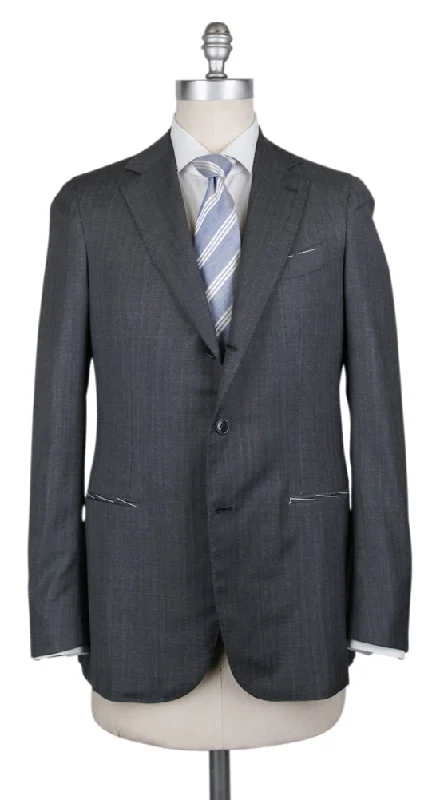 Men's custom blue tuxedo -Borrelli Charcoal Gray Suit