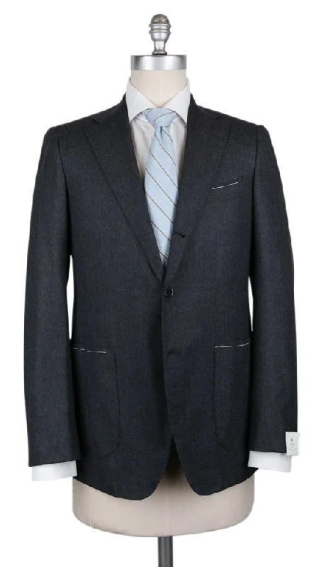 Best men's wool wedding suit -Borrelli Charcoal Gray Suit