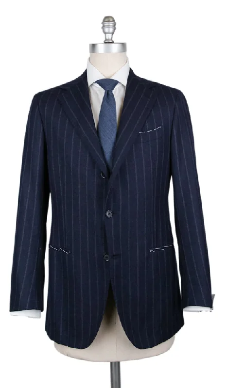 Men's trendy tuxedo jacket -Borrelli Midnight Navy Blue Suit