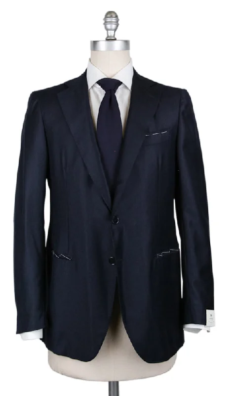 Men's designer dinner tuxedo -Borrelli Midnight Navy Blue Suit