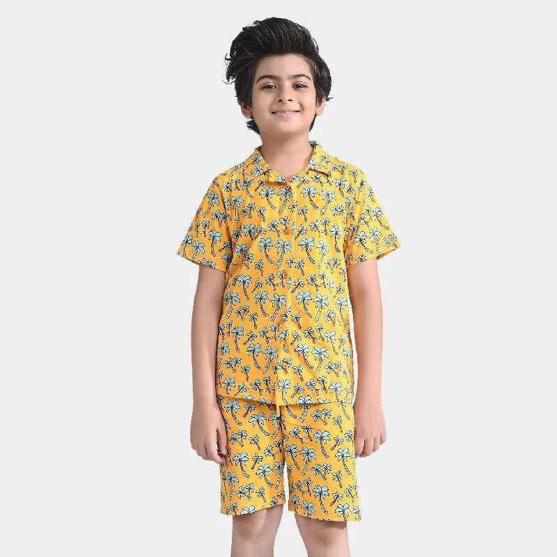 Stylish men's tuxedo suit -Boys Jersey/Terry 2 Piece Suit Palm Trees-Citrus