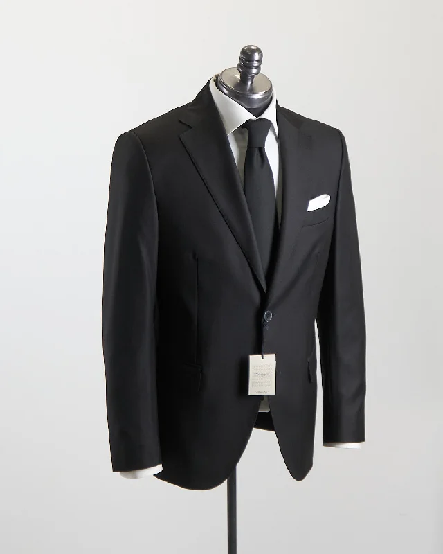 Men's black satin tuxedo -Owen Black Suit Jacket