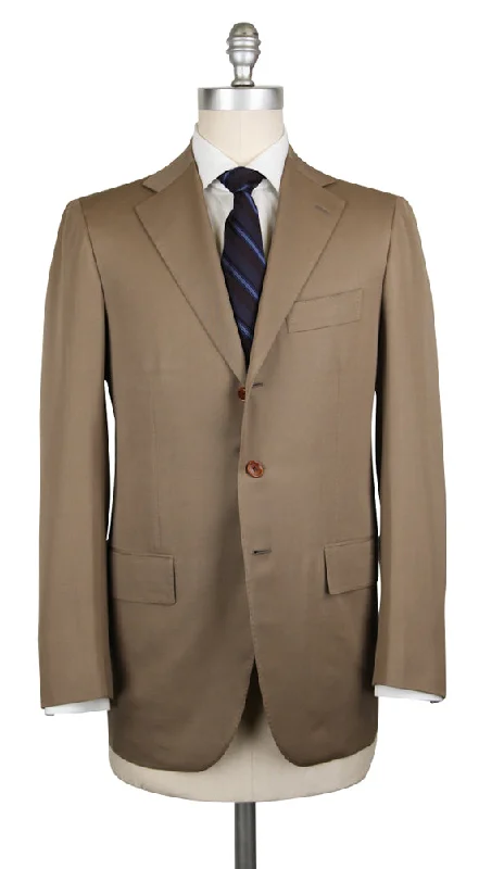 Men's slim fit tuxedo jacket -Cesare Attolini Beige Suit