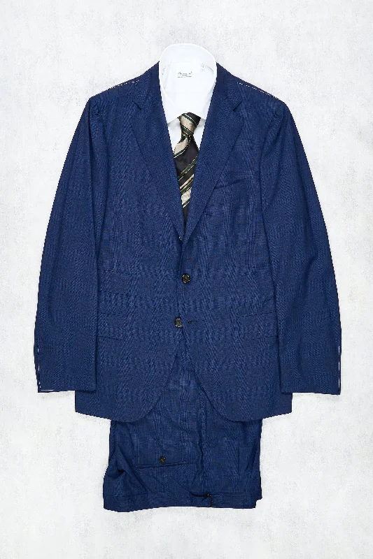 Men's modern grey suit -Cesare Attolini Blue/Black Check Wool Suit