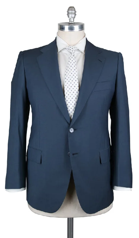 Men's checkered office suit -Cesare Attolini Blue Suit